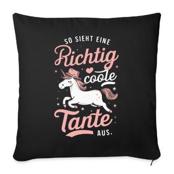 Tante Tantes Famille Marraine - Housse de coussin décorative 45 x 45 cm - noir - Devant