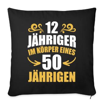 Birthday gift 50 years birthday boy - Sofa pillowcase 17,3'' x 17,3'' (45 x 45 cm) - black - Front