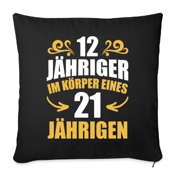 Birthday Gift 21 Years Birthday Boy - Sofa pillowcase 17,3'' x 17,3'' (45 x 45 cm) - black - Front