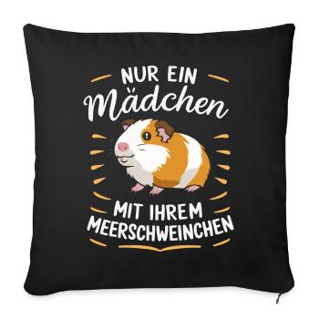 Cochon d’Inde à poil long chiens à crête à poil long - Housse de coussin décorative 45 x 45 cm - noir - Devant