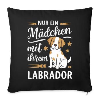 Labrador Chien Chiens - Housse de coussin décorative 45 x 45 cm - noir - Devant