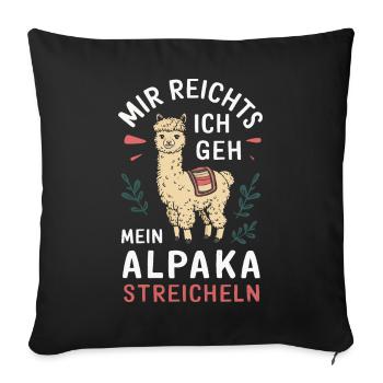 Alpaca Llama Alpacas Animal - Sofa pillowcase 17,3'' x 17,3'' (45 x 45 cm) - black - Front