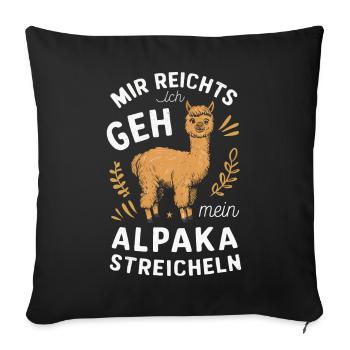 Alpaca Llama Alpacas Animal - Sofa pillowcase 17,3'' x 17,3'' (45 x 45 cm) - black - Front