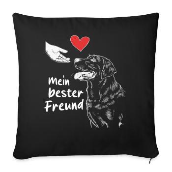 Labrador Chien Chiens - Housse de coussin décorative 45 x 45 cm - noir - Devant