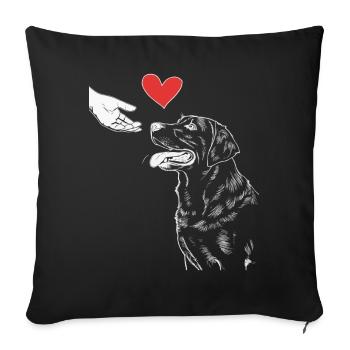 Labrador Chien Chiens - Housse de coussin décorative 45 x 45 cm - noir - Devant