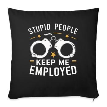 Correctional officer Guard Correctional officer - Sofa pillowcase 17,3'' x 17,3'' (45 x 45 cm) - black - Front