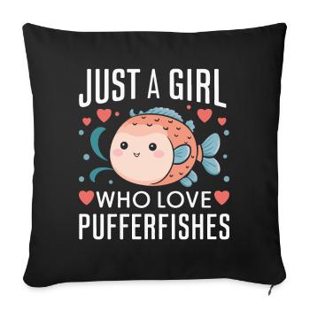 Pufferfish, Pufferfish, Fish, Ocean, Animal - Sofa pillowcase 17,3'' x 17,3'' (45 x 45 cm) - black - Front