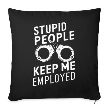Correctional officer Guard Correctional officer - Sofa pillowcase 17,3'' x 17,3'' (45 x 45 cm) - black - Front