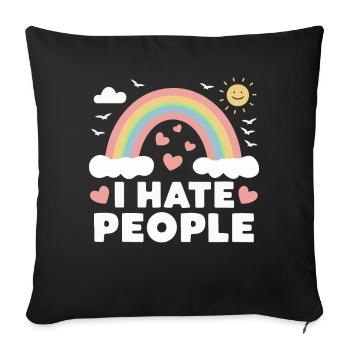 Drôle, sarcasme, humour sarcastique, ironie - Housse de coussin décorative 45 x 45 cm - noir - Devant