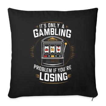 Casino Gambling Casino Las Vegas Gamblers - Sofa pillowcase 17,3'' x 17,3'' (45 x 45 cm) - black - Front