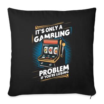 Casino Jeux de hasard Casino Las Vegas Joueurs - Housse de coussin décorative 45 x 45 cm - noir - Devant