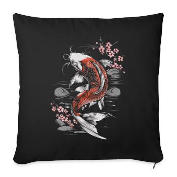Koi Fish Carp Japan China Fish - Sofa pillowcase 17,3'' x 17,3'' (45 x 45 cm) - black - Front