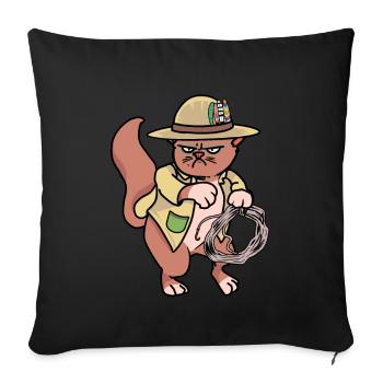 Katze Wilder Westen Cowboy Ranch Lasso Hippie - Sofakissenbezug 45 x 45 cm - Schwarz - Vorne