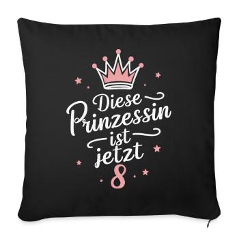 Birthday Gift 8 Years Children's Birthday - Sofa pillowcase 17,3'' x 17,3'' (45 x 45 cm) - black - Front