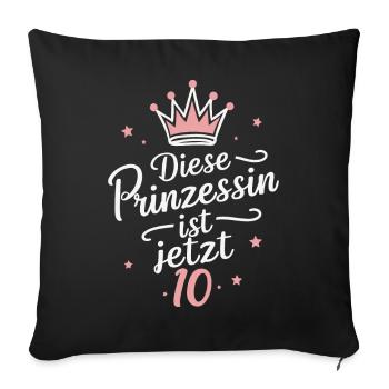 Birthday gift 10 years children's birthday - Sofa pillowcase 17,3'' x 17,3'' (45 x 45 cm) - black - Front