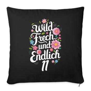Birthday Gift 11 Years Children's Birthday - Sofa pillowcase 17,3'' x 17,3'' (45 x 45 cm) - black - Front