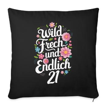 Birthday Gift 21 Years Birthday Child - Sofa pillowcase 17,3'' x 17,3'' (45 x 45 cm) - black - Front