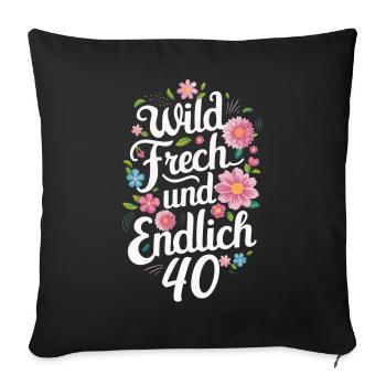 Birthday gift 40 years birthday child - Sofa pillowcase 17,3'' x 17,3'' (45 x 45 cm) - black - Front