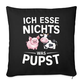 Végétarien Végétalien Bien-être animal Droits des animaux Veggie - Housse de coussin décorative 45 x 45 cm - noir - Devant