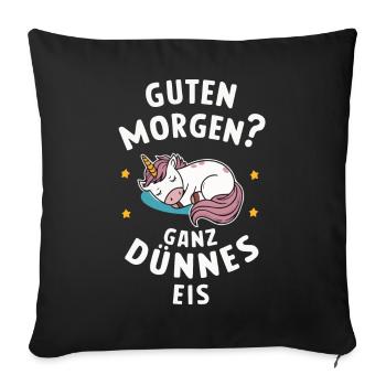 Einhorn Einhörner Fabelwesen Mystisch - Sofakissenbezug 45 x 45 cm - Schwarz - Vorne