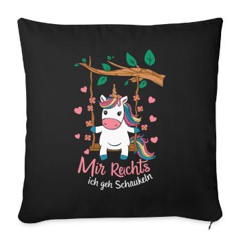 Licorne Licornes Créatures Mythiques Mystique - Housse de coussin décorative 45 x 45 cm - noir - Devant