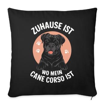 Chiens Cane Corso Italiano Chien - Housse de coussin décorative 45 x 45 cm - noir - Devant