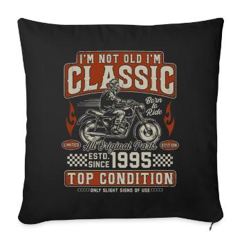 Classic 1995 Vintage Vintage Retro Motorcycle - Sofa pillowcase 17,3'' x 17,3'' (45 x 45 cm) - black - Front