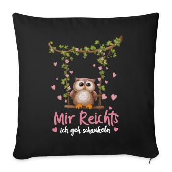 oiseau de nuit hibou hibou oiseau - Housse de coussin décorative 45 x 45 cm - noir - Devant
