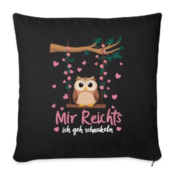oiseau de nuit hibou hibou oiseau - Housse de coussin décorative 45 x 45 cm - noir - Devant