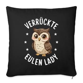 oiseau de nuit hibou hibou oiseau - Housse de coussin décorative 45 x 45 cm - noir - Devant