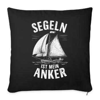 Sailing Sailing Captain Sailor Boat - Sofa pillowcase 17,3'' x 17,3'' (45 x 45 cm) - black - Front