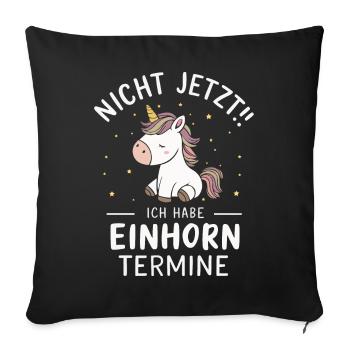 Licorne Licornes Créatures mythiques Mystique - Housse de coussin décorative 45 x 45 cm - noir - Devant
