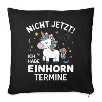 Einhorn Einhörner Fabelwesen Mystisch - Sofakissenbezug 45 x 45 cm - Schwarz - Vorne