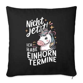 Licorne Licornes Créatures mythiques Mystique - Housse de coussin décorative 45 x 45 cm - noir - Devant