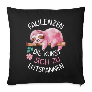 Sloth Sloths Animal Sleeping Lazy - Sofa pillowcase 17,3'' x 17,3'' (45 x 45 cm) - black - Front