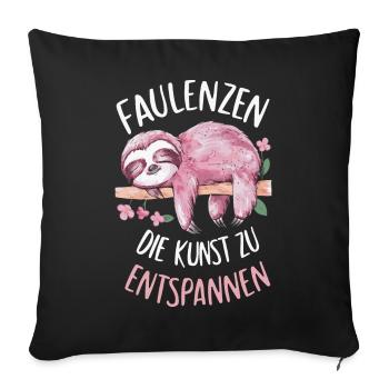 Sloth Sloths Animal Sleeping Lazy - Sofa pillowcase 17,3'' x 17,3'' (45 x 45 cm) - black - Front