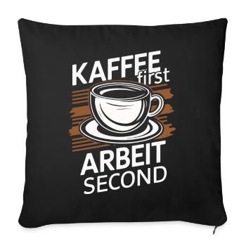 Coffee Coffee Coffee Drinkers Coffee Lovers - Sofa pillowcase 17,3'' x 17,3'' (45 x 45 cm) - black - Front