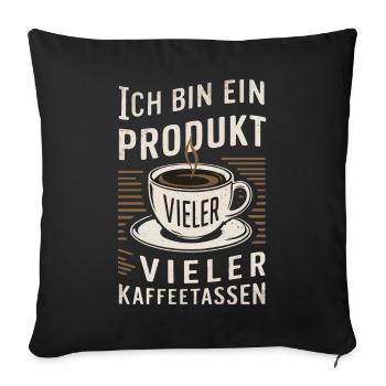 Coffee Coffee Coffee Drinkers Coffee Lovers - Sofa pillowcase 17,3'' x 17,3'' (45 x 45 cm) - black - Front