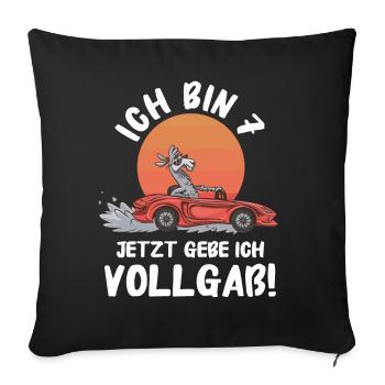 Birthday Gift 7 Years Children's Birthday - Sofa pillowcase 17,3'' x 17,3'' (45 x 45 cm) - black - Front