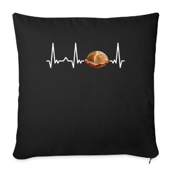 Leberkäs Bayern Leberkas Semmel Fleischkäse - Housse de coussin décorative 45 x 45 cm - noir - Devant