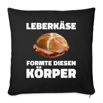 Leberkäs Bayern Leberkas Semmel Fleischkäse - Housse de coussin décorative 45 x 45 cm - noir - Devant