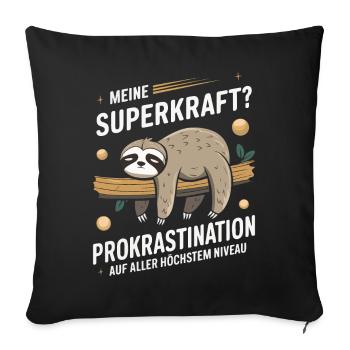 Sloth Sloths Animal Sleeping Lazy - Sofa pillowcase 17,3'' x 17,3'' (45 x 45 cm) - black - Front