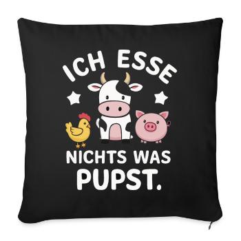 Végétarien Végétalien Bien-être animal Droits des animaux Veggie - Housse de coussin décorative 45 x 45 cm - noir - Devant