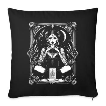 Victorian Tarot Chart - Sofa pillowcase 17,3'' x 17,3'' (45 x 45 cm) - black - Front