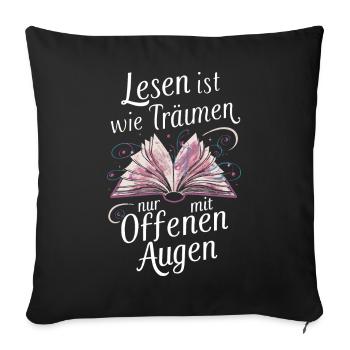 Book Reading Books Book Nerd Bookworm - Sofa pillowcase 17,3'' x 17,3'' (45 x 45 cm) - black - Front