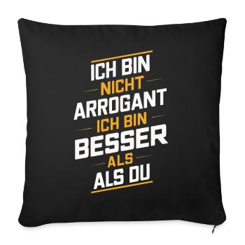 Sarcasme Ironie Drôle Paroles sarcastiques - Housse de coussin décorative 45 x 45 cm - noir - Devant
