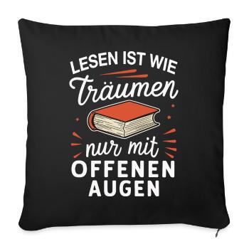 Book Reading Books Book Nerd Bookworm - Sofa pillowcase 17,3'' x 17,3'' (45 x 45 cm) - black - Front