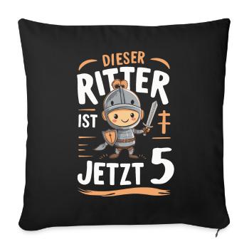Birthday Gift 5 Years Children's Birthday - Sofa pillowcase 17,3'' x 17,3'' (45 x 45 cm) - black - Front