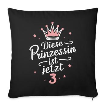 Birthday Gift 3 Years Children's Birthday - Sofa pillowcase 17,3'' x 17,3'' (45 x 45 cm) - black - Front