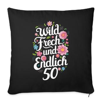 Birthday Gift 50 Years Birthday Child - Sofa pillowcase 17,3'' x 17,3'' (45 x 45 cm) - black - Front
